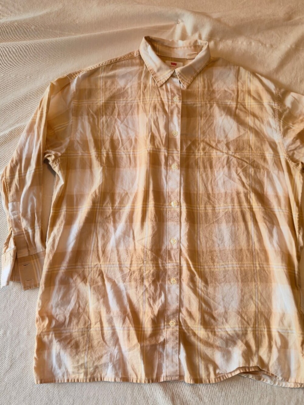 Levi's XS Beige Plaid Button-Down Shirt